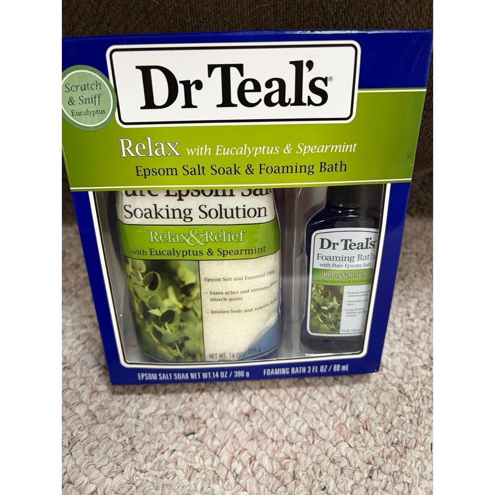 Dr Teal's Relax & Relief Eucalyptus Spearmint Epsom Salt & Foaming Bath Gift Set